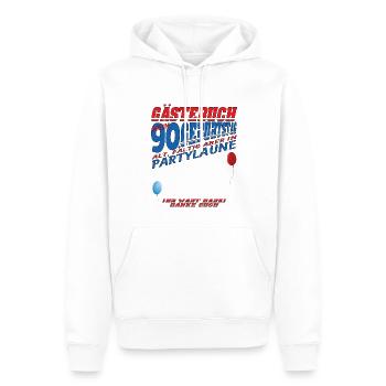 Livre d’or homme et femme 90e anniversaire - Sweat à capuche Premium bio Homme - blanc - Devant - Nico (187cm)