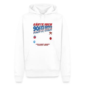 Livre d’or homme et femme 90e anniversaire - Sweat à capuche Premium bio Homme - blanc - Devant - Nico (187cm)