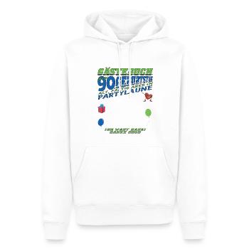 Livre d’or homme et femme 90e anniversaire - Sweat à capuche Premium bio Homme - blanc - Devant - Nico (187cm)
