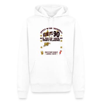 Livre d’or homme et femme 90e anniversaire - Sweat à capuche Premium bio Homme - blanc - Devant - Nico (187cm)