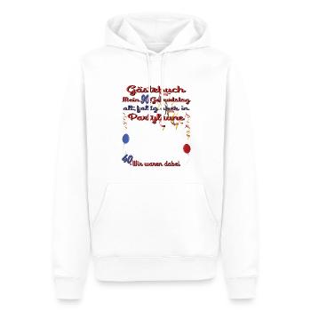 Livre d’or homme et femme 90e anniversaire - Sweat à capuche Premium bio Homme - blanc - Devant - Nico (187cm)