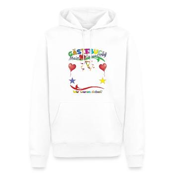 Livre d’or homme et femme 90e anniversaire - Sweat à capuche Premium bio Homme - blanc - Devant - Nico (187cm)