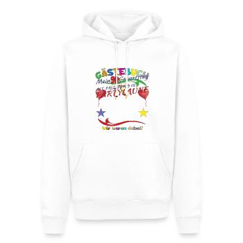 Livre d’or homme et femme 90e anniversaire - Sweat à capuche Premium bio Homme - blanc - Devant - Nico (187cm)