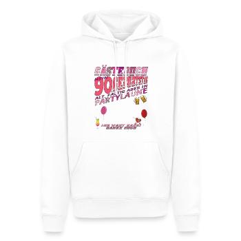 Livre d’or homme et femme 90e anniversaire - Sweat à capuche Premium bio Homme - blanc - Devant - Nico (187cm)