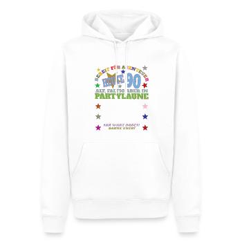 Livre d’or homme et femme 90e anniversaire - Sweat à capuche Premium bio Homme - blanc - Devant - Nico (187cm)