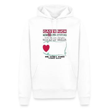Livre d'or du mari et de la femme du 90e anniversaire - Sweat à capuche Premium bio Homme - blanc - Devant - Nico (187cm)