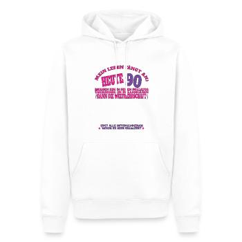Livre d’or homme et femme 90e anniversaire - Sweat à capuche Premium bio Homme - blanc - Devant - Nico (187cm)