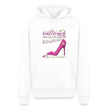 Livre d’or homme et femme 90e anniversaire - Sweat à capuche Premium bio Homme - blanc - Devant - Nico (187cm)