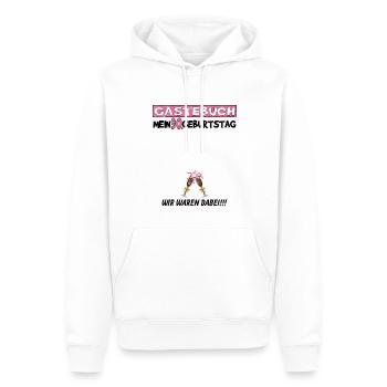 Livre d’or homme et femme 90e anniversaire - Sweat à capuche Premium bio Homme - blanc - Devant - Nico (187cm)