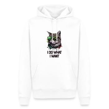 I Do What I Want Katze mit Sonnenbrille - Männer Premium Bio Hoodie - Weiß - Vorne - Nico (187cm)