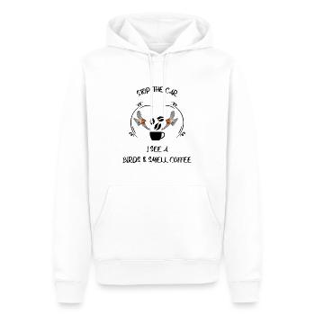 Bird Watching Bird Watching Birding Coffee - Men’s Premium Organic Hoodie - white - Front - Nico (187cm)