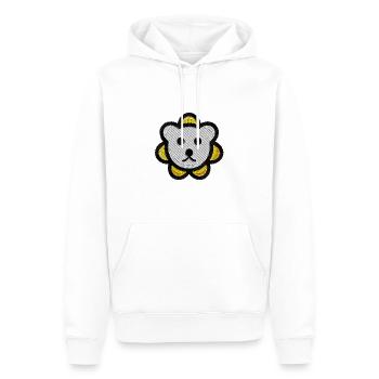 Tête d’ours Broderie Motif Tête d’ours - Sweat à capuche Premium bio Homme - blanc - Devant - Nico (187cm)