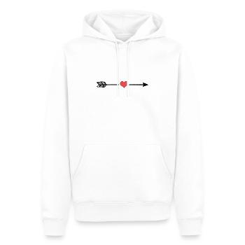 Love Arrow Cupid Heart - Men’s Premium Organic Hoodie - white - Front - Nico (187cm)