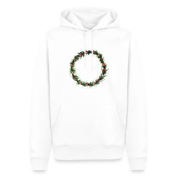 Blumenkranz Herz Blume - Männer Premium Bio Hoodie - Weiß - Vorne - Nico (187cm)