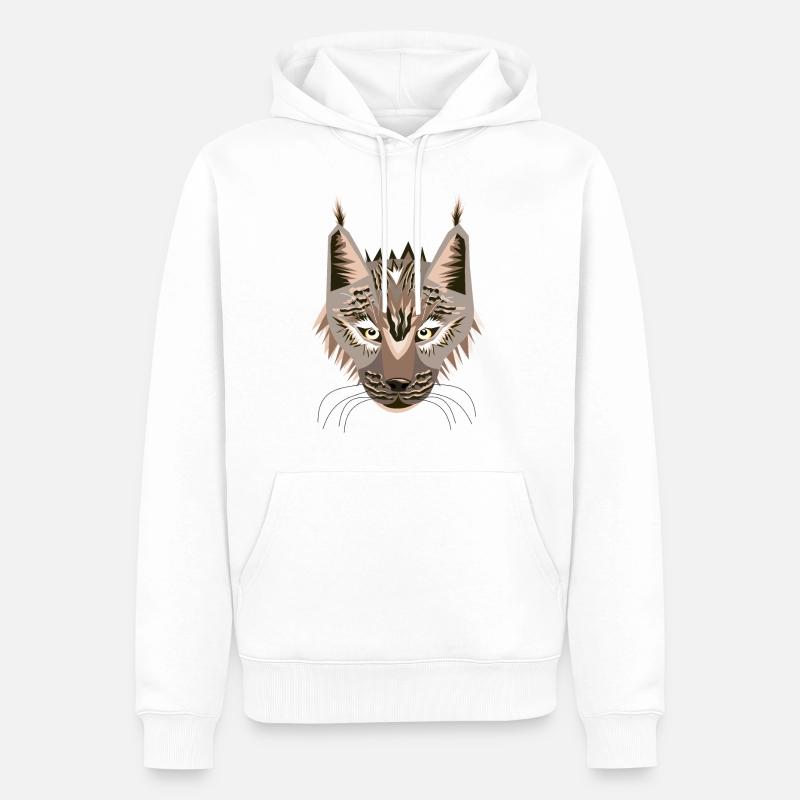 Luchskopf - Comicstil. - Männer Premium Bio Hoodie - Weiß
