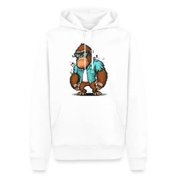 Geek out, Gorille ! - Sweat à capuche Premium bio Homme - blanc - Devant - Nico (187cm)