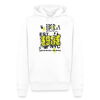 MTV Est. 1981 NYC Logo - Sweat à capuche Premium bio Homme - blanc - Devant - Nico (187cm)