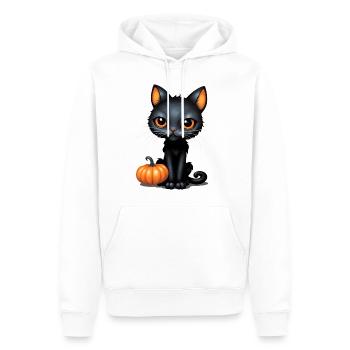 Chat Halloween Chat Noir Citrouille - Sweat à capuche Premium bio Homme - blanc - Devant - Nico (187cm)