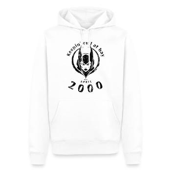 25. Geburtstag Tenir le mal à distance depuis 04/2000 - Sweat à capuche Premium bio Homme - blanc - Devant - Nico (187cm)