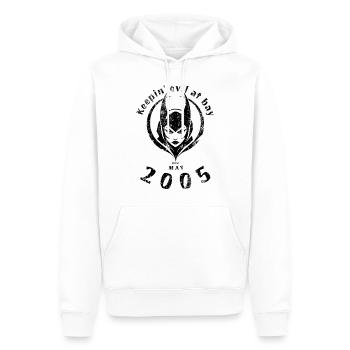 20ème Anniversaire Tenir le mal à distance depuis 05/2005 - Sweat à capuche Premium bio Homme - blanc - Devant - Nico (187cm)