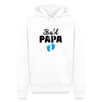 Bald Papa Sohn Baby Vater - Männer Premium Bio Hoodie - Weiß - Vorne - Nico (187cm)
