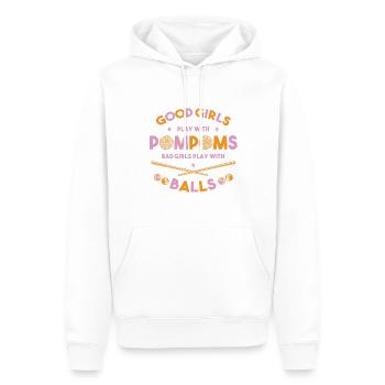 Billardspielerinnen Zitat - Männer Premium Bio Hoodie - Weiß - Vorne - Nico (187cm)