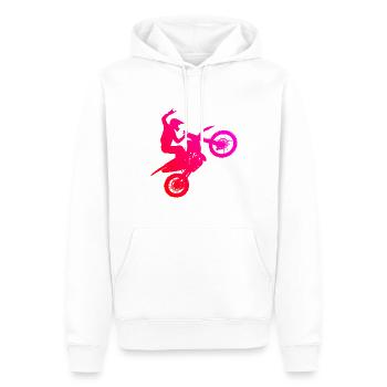 Freestyle Motocross Supermoto Dirt Bike Homme - Sweat à capuche Premium bio Homme - blanc - Devant - Nico (187cm)