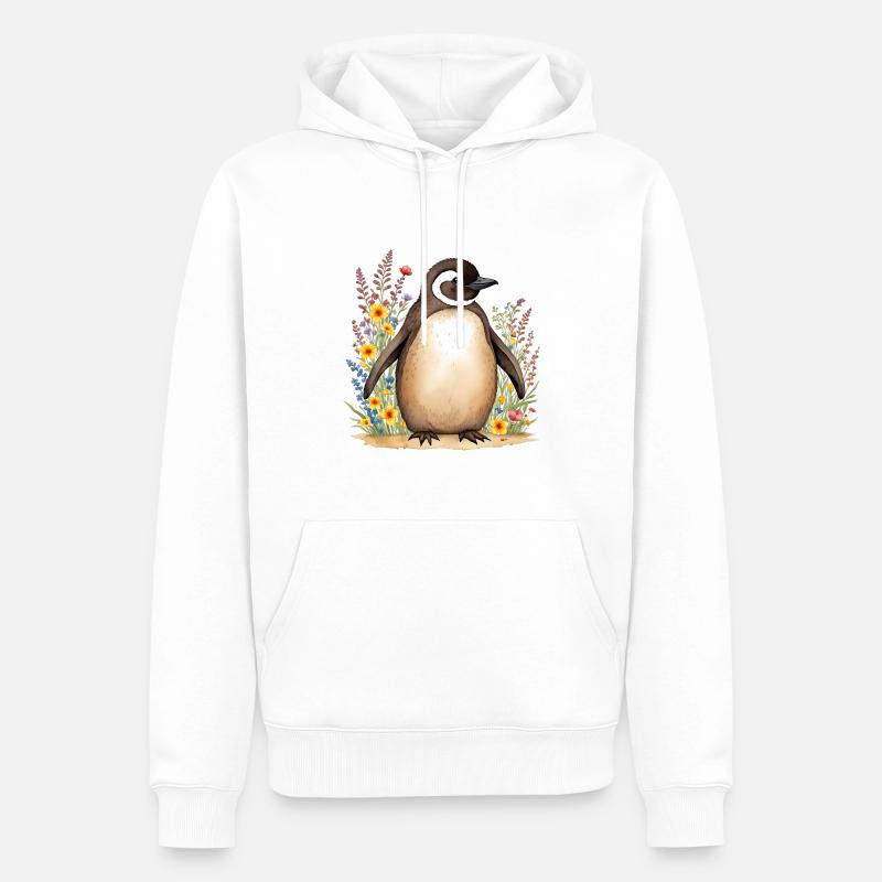 Pingouin mignon - Sweat à capuche Premium bio Homme - blanc
