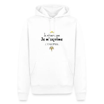 Je m'énerve pas je m'exprime - Sweat à capuche Premium bio Homme - blanc - Devant - Nico (187cm)