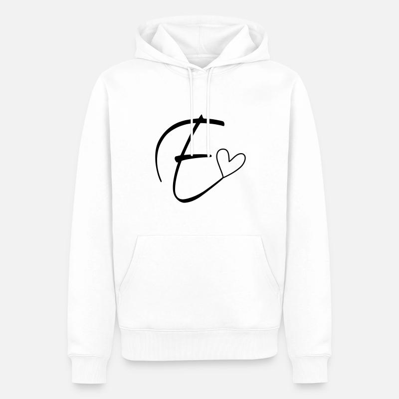 Letter E Letter E Calligraphy - Men’s Premium Organic Hoodie - white