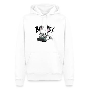 Französische Bulldogge zerkautem Schuh für - Männer Premium Bio Hoodie - Weiß - Vorne - Nico (187cm)