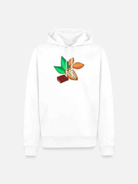 Cocoa chocolate cocoa bean cocoa pod - Men’s Premium Organic Hoodie - white