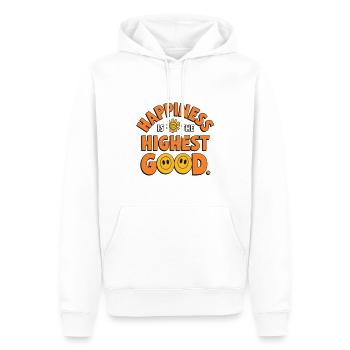 Glück ist das höchste Gut - Männer Premium Bio Hoodie - Weiß - Vorne - Nico (187cm)