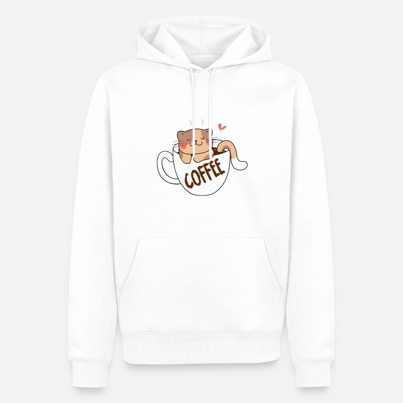 Café Ocelot - Sweat à capuche Premium bio Homme - blanc