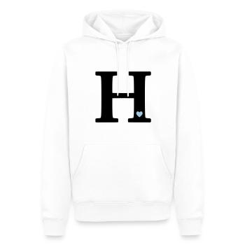 Buchstabe H Anfangsbuchstabe - Männer Premium Bio Hoodie - Weiß - Vorne - Nico (187cm)