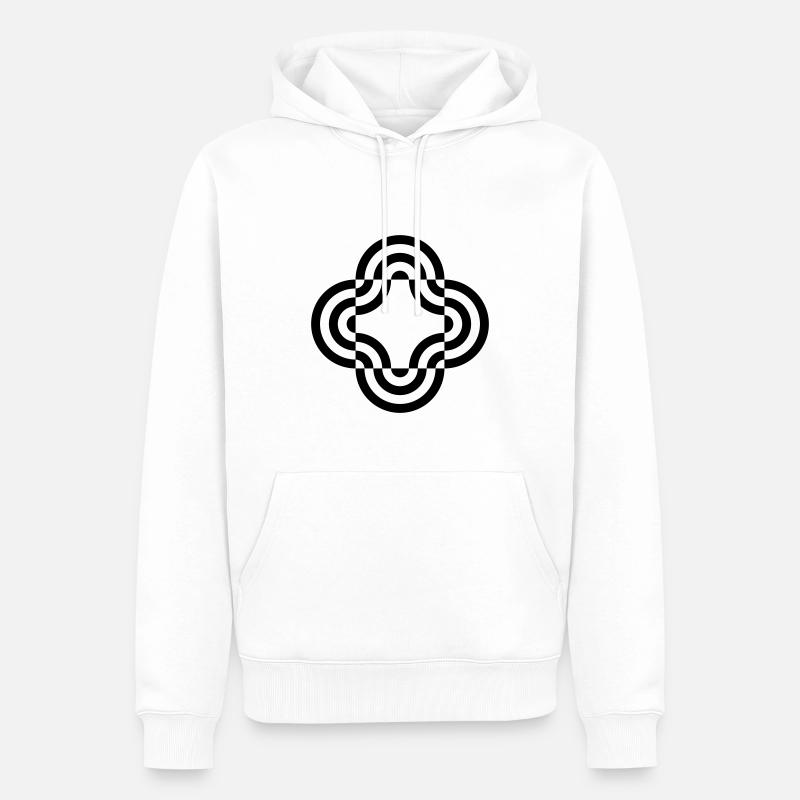Illusion d’optique - Sweat à capuche Premium bio Homme - blanc