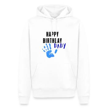 birthday design for dad, happy birthday dad - Men’s Premium Organic Hoodie - white - Front - Nico (187cm)