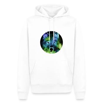 Les loups ont un instinct puissant et une intelligence élevée - Sweat à capuche Premium bio Homme - blanc - Devant - Nico (187cm)