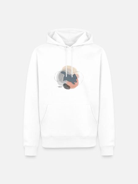🐾 Schwarze Katze 🐈‍⬛ - Männer Premium Bio Hoodie - Weiß