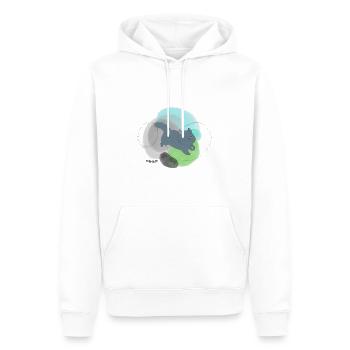 🐾 Schwarze Katze 🐈‍⬛ Grün Blau - Männer Premium Bio Hoodie - Weiß - Vorne - Nico (187cm)