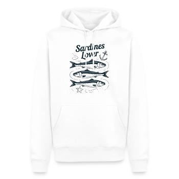 Liebe Sardinen Fisch Meer - Männer Premium Bio Hoodie - Weiß - Vorne - Nico (187cm)