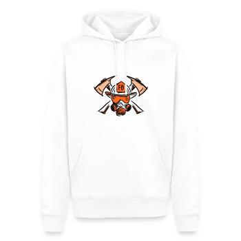 Pompier nouveau logo FD - Sweat à capuche Premium bio Homme - blanc - Devant - Nico (187cm)