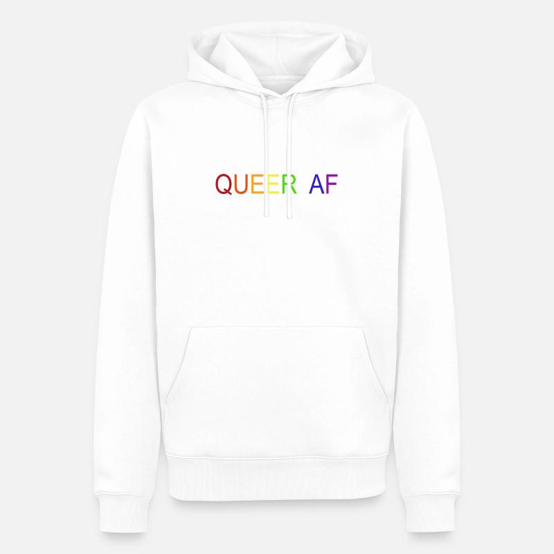 QUEER AF - Männer Premium Bio Hoodie - Weiß
