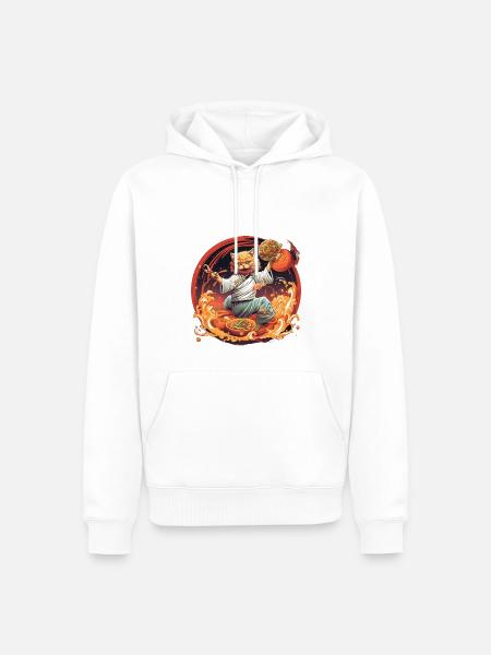 Ramenmeister Katze - Männer Premium Bio Hoodie - Weiß