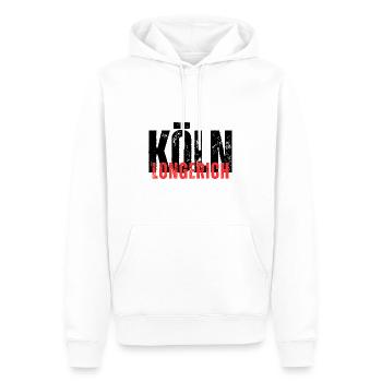 Longerich noir rouge - Sweat à capuche Premium bio Homme - blanc - Devant - Nico (187cm)