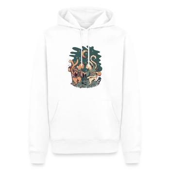 Tanzende Katzen - Männer Premium Bio Hoodie - Weiß - Vorne - Nico (187cm)