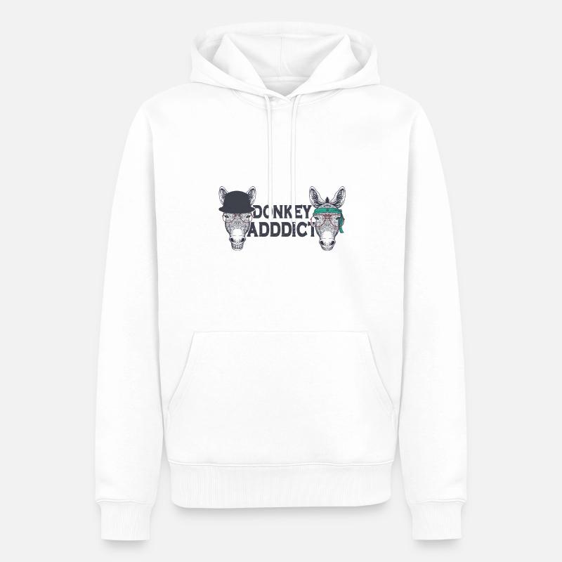 Esel Mama - Männer Premium Bio Hoodie - Weiß