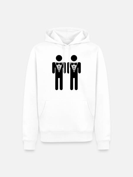 schwul - Männer Premium Bio Hoodie - Weiß