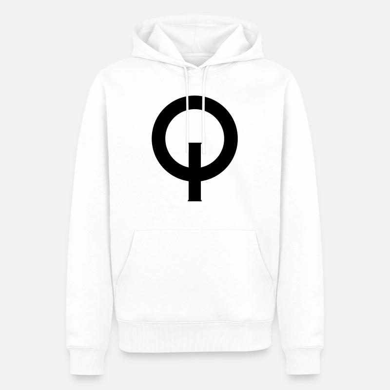 Optimist_Zeichen-svg - Sweat à capuche Premium bio Homme - blanc