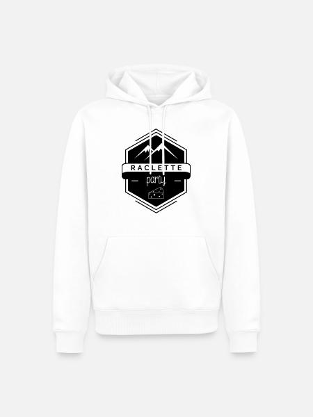 Raclette Party - Sweat à capuche Premium bio Homme - blanc